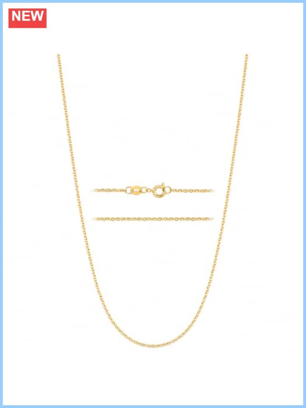 24K Gold Plated Stainless Steel Dainty Cable Chain Necklace